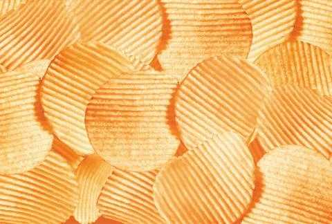 Potato chips background. Collection. - Image Foto stock