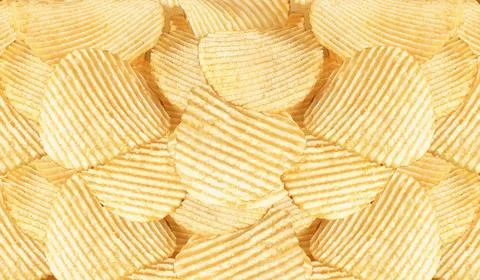 Potato chips background. Collection. - Image Foto stock