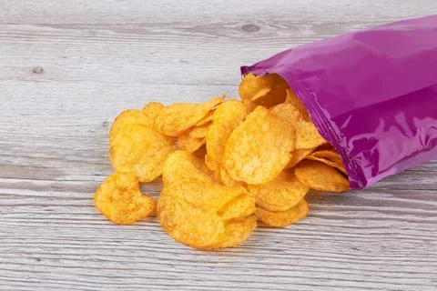 Potato chips bag Stock Photos