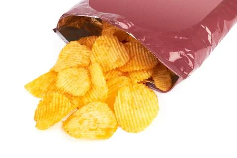 Potato chips bag Stock Photos