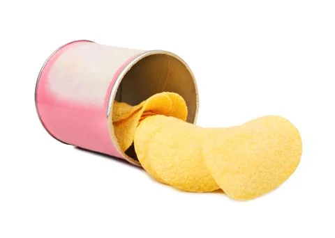 Potato chips in box Stock Photos