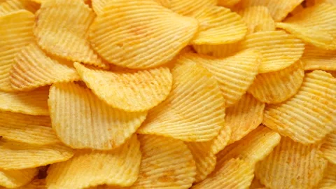 Potato chips with cheese rotating close up Stock-Footage 137175221