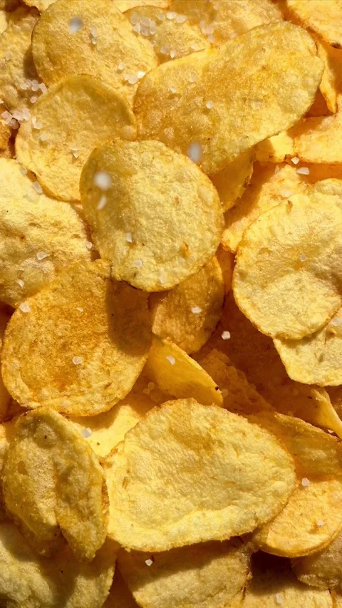 Potato chips close-up in motion Stock Footage 305235122