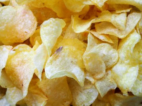 Potato chips. Close-up. Fotos de archivo