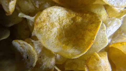Potato Chips - Close Up Shot - Forwards Video stock 283892590