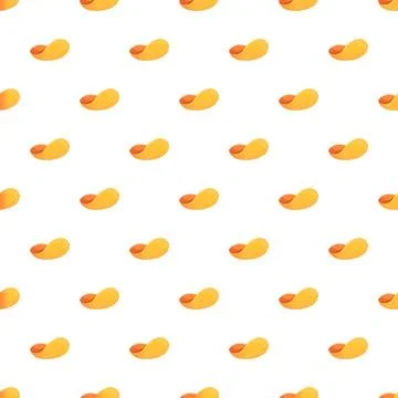 Potato chips creating seamless snack food pattern background Stock Illustration