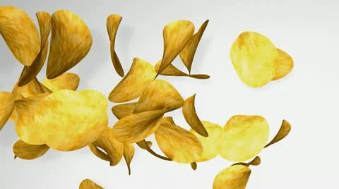 Potato chips, crispy, snack, foods. Stock Footage