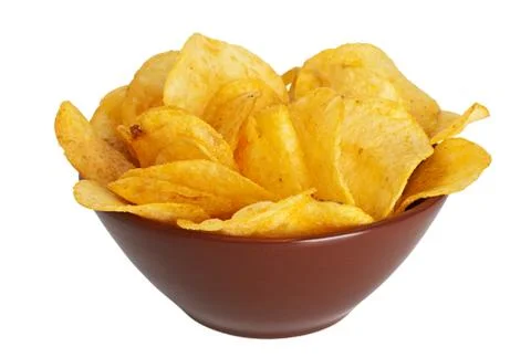 Potato chips in a dish Stock Photos