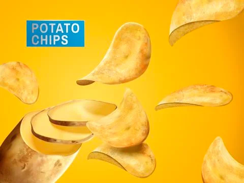 Potato chips elements Stock Illustration