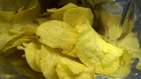 Potato chips falling close up. Stock Footage 86575242