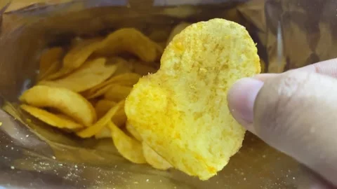 Potato chips. Video stock 279482306