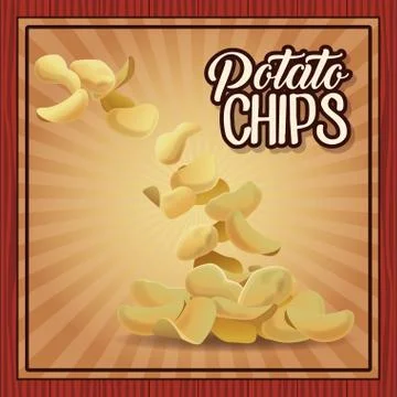 Potato chips frame Illustrazione stock