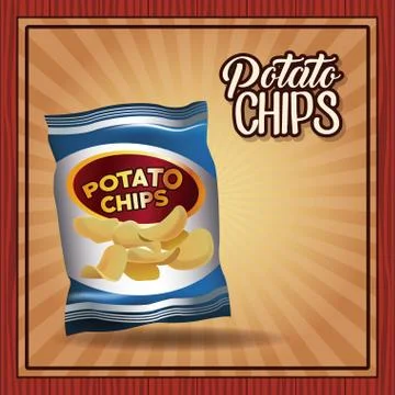 Potato chips frame Stock Illustration