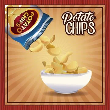 Potato chips frame Stock Illustration