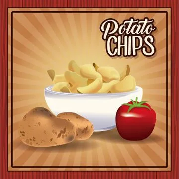 Potato chips frame Illustrazione stock