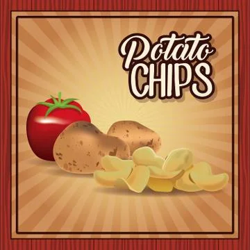 Potato chips frame Stock Illustration