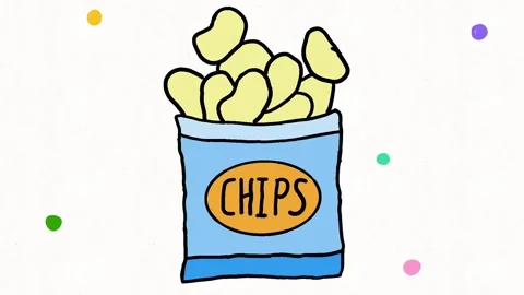 Potato Chips Hand Drawn Animation Stock Footage 338000141