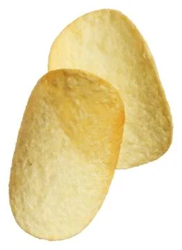 Potato chips isolated on white background Stock Photos