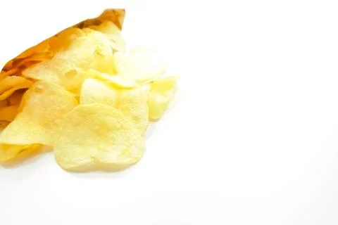 Potato chips isolated on white background Stock Photos