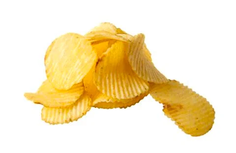 Potato chips isolated on white background Stock Photos