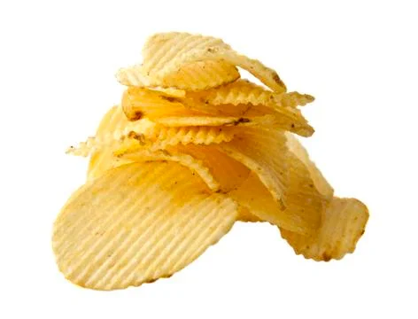 Potato chips isolated on white background Stock Photos