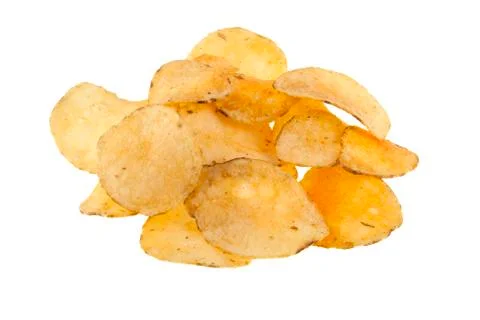 Potato chips isolated on a white background Foto stock