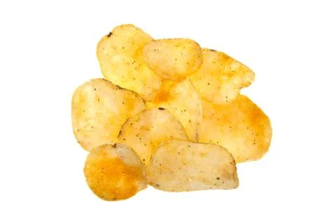 Potato chips isolated on a white background Stock Photos