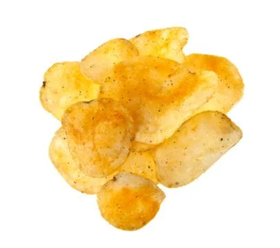 Potato chips isolated on a white background Stock Photos