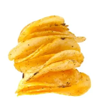 Potato chips isolated on a white background Stock-Fotos