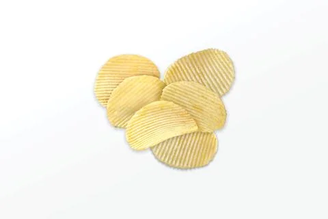 Potato chips isolated on a white background. Collection. - Image Stock Photos