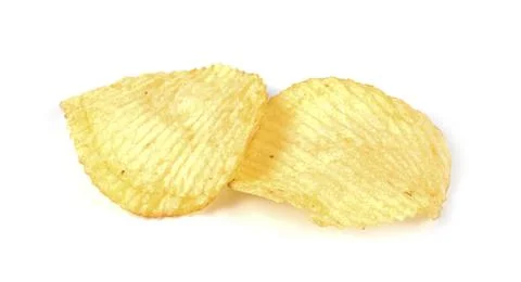 Potato chips isolated on white background Stock Photos