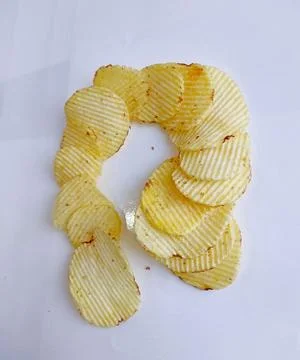 Potato chips isolated on a white background. Collection. - Image Foto stock