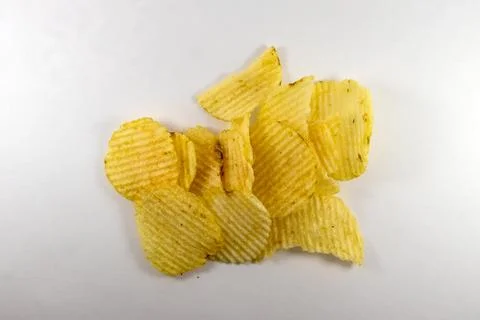 Potato chips isolated on white background Stock Photos