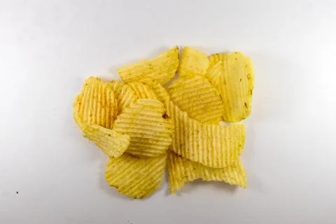 Potato chips isolated on white background Stock Photos