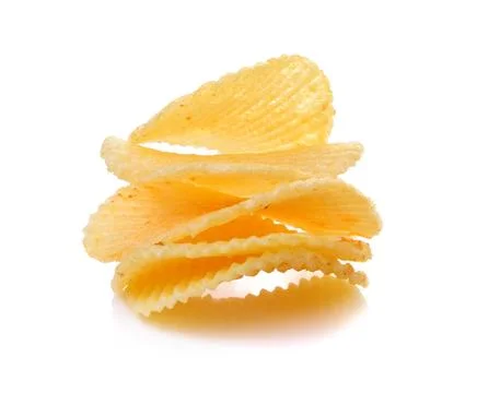 Potato chips isolated on white background Stock Photos