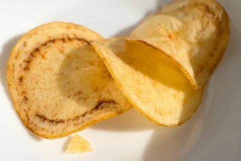 Potato chips macro texture Foto stock