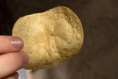 Potato chips macro texture Stock Photos