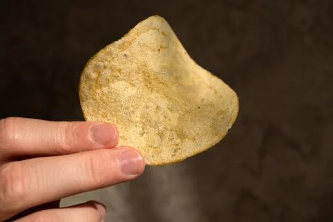 Potato chips macro texture Foto stock