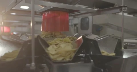 Potato Chips manufacturing Stock Footage 130695431