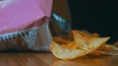 Potato Chips In Package Rotating Stock Footage 69778741