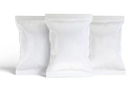 Potato Chips Package Set 3D rendered Illustrazione stock