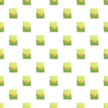 Potato chips packaging repeating pattern for snacks background イラスト素材