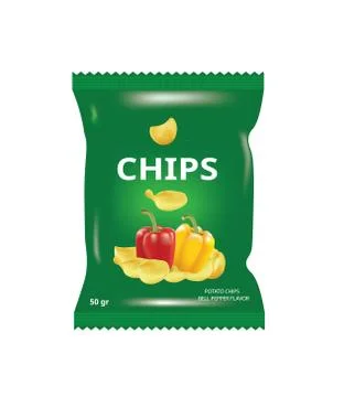 Potato chips with paprika Stock Illustration