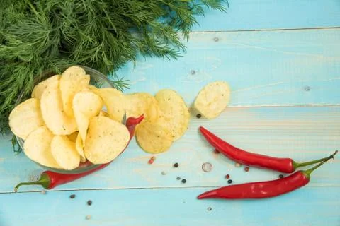 Potato chips Stock Photos