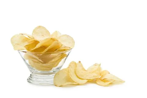 Potato chips pile Stock Photos