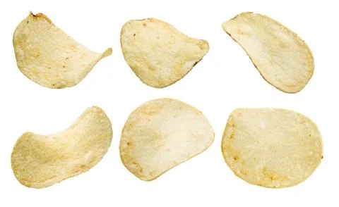 Potato chips pile Stock Photos