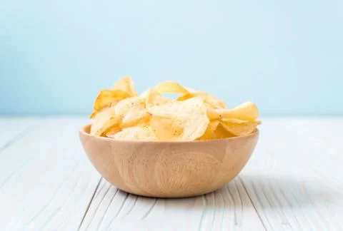 Potato chips on plate Stock Photos