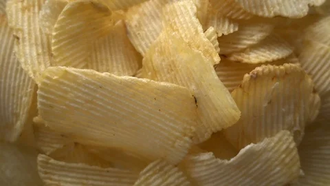 Potato Chips in Rotation Stock Footage 110818184