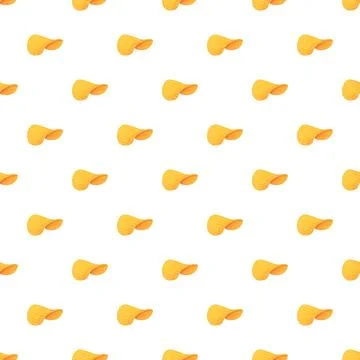 Potato chips seamless pattern creating a food background Illustrazione stock