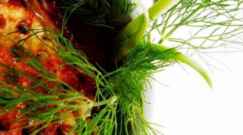 Potato chips served with small pickled eggplants Vídeos de archivo 29359630